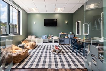 Classic Living Room Design With Television at 15 Bank Apartments, White Plains, NY, New York